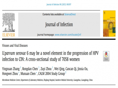 IF=14.3 微小脲原体血清型6（Up6）会促进HPV感染进展为宫颈上皮内瘤变（CIN）！